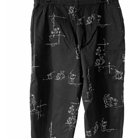 Chico's Bird & Frog Print Capri Pants  Size 3 Xl 16 Us Black/white, Zip Up, - Picture 3 of 16